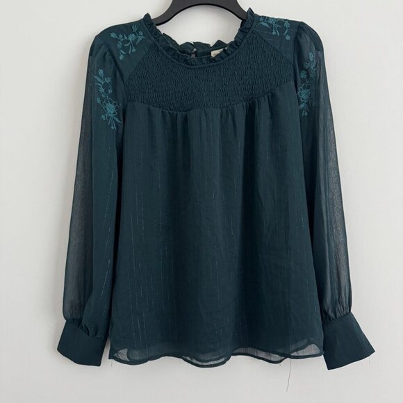 Mason & Belle Women Long Sleeve With Embroidered Floral Top Blouse Size M - Picture 6 of 9